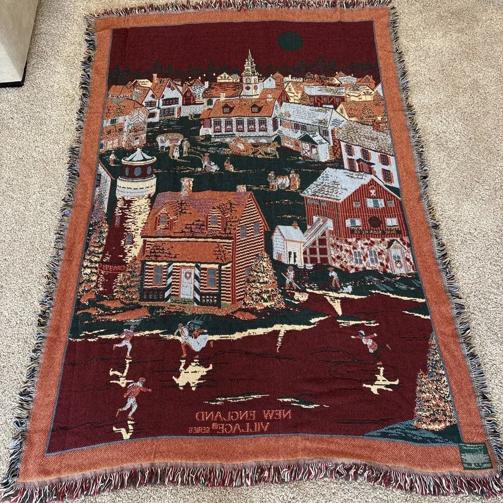 Department 56 New England Village‎ Series Christmas Winter Throw Blanket 65x45